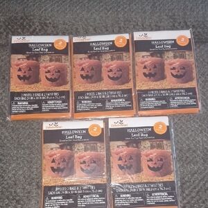 5 New 2-Packs Halloween Leaf Bags